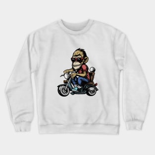 Amazing Ape Monkey Chimp Riding And Driving Motorcycle Crewneck Sweatshirt